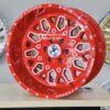 New Set (4) 20x12" XF Forged Red & Milled Floating Cap 6x135mm 6x139.7mm aka 6x5.5" -44 Offset Deep Dish Wheels Chevy Ford Dodge 6 lug Trucks - Image 4