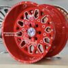 New Set (4) 20x12" XF Forged Red & Milled Floating Cap 6x135mm 6x139.7mm aka 6x5.5" -44 Offset Deep Dish Wheels Chevy Ford Dodge 6 lug Trucks - Image 5