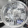 New 15x7" Standard All Chrome 72 Spoke True Knockoff Classic Antique Style Wire Wheels Complete Set (4) - Image 5