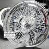 New 15x7" Standard All Chrome 72 Spoke True Knockoff Classic Antique Style Wire Wheels Complete Set (4) - Image 4