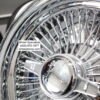 New 15x7" Standard All Chrome 72 Spoke True Knockoff Classic Antique Style Wire Wheels Complete Set (4) - Image 2