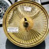 Single (1) 22x8" New All GOLD 150 Spoke Standard Lace True Knockoff Wire Wheel *NO HARDWARE JUST WHEEL* - Image 2