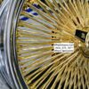 New Single (1) 22x8" Gold Center and Chrome Dish 150 Spoke True Knockoff Wire Wheel (NO Hardware) - Image 3