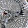 New Single (1) ONE 16x7" All Chrome 100 Spoke Standard Dish Triple Chrome True knockoff Wire Wheel SET WITH VOGUE WHITEWALL YELLOW GOLD STRIPE TIRE Classic Style Single - Image 4