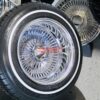 New Single (1) ONE 13x7" Deep Dish All Chrome 100 Spoke Lowrider Wire Wheel With Whitewall Tire 155-80-13 Complete Ready to install - Image 2