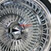 New Single (1) ONE 13x7" Deep Dish All Chrome 100 Spoke Lowrider Wire Wheel With Whitewall Tire 155-80-13 Complete Ready to install - Image 3