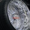 New Set (4) 18" All Chrome " DEEP DISH" Reverse 150 Spoke True Knockoff Wire Wheel & Low Profile Tires Set (4) Complete with Hardware - Image 2