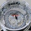 New 18" All Chrome Reverse " DEEP DISH" 100 Spoke True Knockoff Wire Wheel Set (4) Complete with Diamond Hardware - Image 4