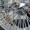 New 16 X 7" Bead Lace High Offset 72 Spoke Chrome Cross Lace Knockoff Front Wheel Drive Wire Wheels Complete set of four (4) with 3 wing Hardware - Image 8