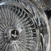 New 17x9" All Chrome Reverse " DEEP DISH" 100 Spoke True Knockoff Wire Wheel Set (4) Complete with 2 Wing Hardware - Image 3