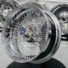 New 20" All Chrome Reverse " DEEP DISH" 100 Spoke True 6 Lug Bolt On Wire Wheels Set (4) Complete with 3 WING Hardware 6x139.7mm - Image 8