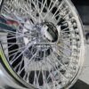 New 16 X 7" Bead Lace High Offset 72 Spoke Chrome Cross Lace Knockoff Front Wheel Drive Wire Wheels Complete set of four (4) with 3 wing Hardware - Image 2