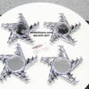 Tru Spoke 5 Wing Fluted Bolt On Wire Wheel Spinners Set of Four (4) New Old stock fit Direct bolt caps *Threaded* - Image 3