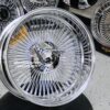 New 20" All Chrome Reverse " DEEP DISH" 100 Spoke True 6 Lug Bolt On Wire Wheels Set (4) Complete with 3 WING Hardware 6x139.7mm - Image 4