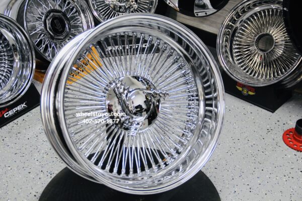 New 20" All Chrome Reverse " DEEP DISH" 100 Spoke True 6 Lug Bolt On Wire Wheels Set (4) Complete with 3 WING Hardware 6x139.7mm