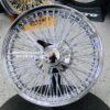 New 16 X 7" Bead Lace High Offset 72 Spoke Chrome Cross Lace Knockoff Front Wheel Drive Wire Wheels Complete set of four (4) with 3 wing Hardware - Image 7