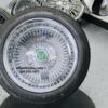 New 15x7 DEEP DISH ALL CHROME 100 SPOKE KNOCKOFF WIRE WHEELS & LOW PROFILE TIRES SET (4) COMPLETE WITH 2 WING HARDWARE - Image 5