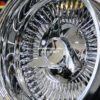 New 13x7" 80 Spoke All Chrome 5 lug Direct Bolt Reverse Deep Dish Wire Spoke Wheel Single (1) - Image 6