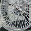 New Cross Lace 20x8" All Chrome 72 Spoke Standard True Knockoff Wire Wheels Complete Set of four (4) With 2 wing Hardware & Install Kit - Image 3