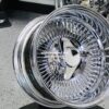 New 13x7" 80 Spoke All Chrome 5 lug Direct Bolt Reverse Deep Dish Wire Spoke Wheel Single (1) - Image 4