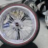 New GMC Cross Lace 20" Chrome 72 Spoke Knockoff Wire Wheels Vogue Red / Whitewall 245 40 20 Tire Package Complete Set of four (4) Classic Setup Ready to Install - Image 5