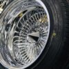 New 15x10 DEEP DISH ALL CHROME 100 SPOKE KNOCKOFF WIRE WHEELS & LOW PROFILE 205-50-15 TIRES SET (4) COMPLETE WITH HARDWARE - Image 3