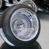 New 15x10 DEEP DISH ALL CHROME 100 SPOKE KNOCKOFF WIRE WHEELS & LOW PROFILE 205-50-15 TIRES SET (4) COMPLETE WITH HARDWARE - Image 6