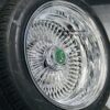 New 15x7 DEEP DISH ALL CHROME 100 SPOKE KNOCKOFF WIRE WHEELS & LOW PROFILE TIRES SET (4) COMPLETE WITH 2 WING HARDWARE - Image 8