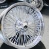 New Cross Lace 20x8" All Chrome 72 Spoke Standard True Knockoff Wire Wheels Complete Set of four (4) With 2 wing Hardware & Install Kit - Image 5