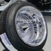 New 15x10 DEEP DISH ALL CHROME 100 SPOKE KNOCKOFF WIRE WHEELS & LOW PROFILE 205-50-15 TIRES SET (4) COMPLETE WITH HARDWARE - Image 7