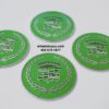 Cadillac Wreath Emblems Green & Chrome Metal 2.25" Wire Wheel Emblems "Chips" for Spinners SET (4) - Image 2