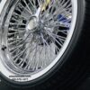 New Cross Lace 20" Chrome 72 Spoke Knockoff Wire Wheels & Wide Whitewall 245 40 20 Tires Package Complete Set of four (4) Classic Setup Ready to Install - Image 3