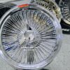 NEW 18 X 8" GENUINE DAYTON STANDARD LACE 120 SPOKE CHROME KNOCKOFF WIRE WHEELS SET FOUR (4) WITH HARDWARE - Image 4