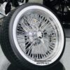 New Cross Lace 20" Chrome 72 Spoke Knockoff Wire Wheels & Wide Whitewall 245 40 20 Tires Package Complete Set of four (4) Classic Setup Ready to Install - Image 8