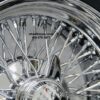 New 15x7" All Chrome 72 Spoke Cross Lace Standard Rear Wheel Drive Knockoff Classic Wire Wheels & Whitewall Tire set Complete Set Four (4) With 4, 5, or 6 Lug Accessories & 2 Wing Spinners - Image 10