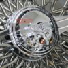 New 17x9" Genuine Dayton Brand Stamped & Serialized Chrome 100 Spoke Triple Cross Lace One Of A Kind knockoff Wire Wheels Low Profile Whitewall Tires Set Set (4) - Image 6