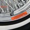 New 17x9" Genuine Dayton Brand Stamped & Serialized Chrome 100 Spoke Triple Cross Lace One Of A Kind knockoff Wire Wheels Low Profile Whitewall Tires Set Set (4) - Image 7