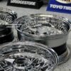 New Staggered 13x5.5" & 13x7" Deep Dish All Chrome 72 Spoke Lowrider Wire Wheel Set (4) Complete Made for skirt and Low Clearance Cars - Image 9