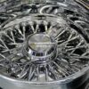 New Staggered 13x5.5" & 13x7" Deep Dish All Chrome 72 Spoke Lowrider Wire Wheel Set (4) Complete Made for skirt and Low Clearance Cars - Image 5