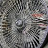 22 x 8" High Offset Front Wheel Drive " Bead Lip Lace " 150 Spoke Chrome Knockoff Wire Wheel Set of Four (4) - Image 3