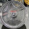 22 x 8" High Offset Front Wheel Drive " Bead Lip Lace " 150 Spoke Chrome Knockoff Wire Wheel Set of Four (4) - Image 5