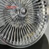 22 x 8" High Offset Front Wheel Drive " Bead Lip Lace " 150 Spoke Chrome Knockoff Wire Wheel Set of Four (4) - Image 8