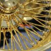 NEW 17 X 9" ALL 24KT GOLD DEEP DISH 72 CROSS LACE SPOKE KNOCKOFF WIRE WHEELS SET (4) WITH HARDWARE - Image 8