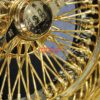 NEW 17 X 9" ALL 24KT GOLD DEEP DISH 72 CROSS LACE SPOKE KNOCKOFF WIRE WHEELS SET (4) WITH HARDWARE - Image 7