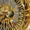 NEW 17 X 9" ALL 24KT GOLD DEEP DISH 72 CROSS LACE SPOKE KNOCKOFF WIRE WHEELS SET (4) WITH HARDWARE - Image 6