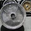 22x8" High Offset Front Wheel Drive "Bead Lip Lace" 150 Spoke Chrome Knockoff Wire Wheel Single (1) ONE - Image 2