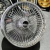 22x8" High Offset Front Wheel Drive "Bead Lip Lace" 150 Spoke Chrome Knockoff Wire Wheel Single (1) ONE - Image 3