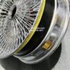 20x8" Single High Offset Front Wheel Drive "Bead Lip Lace" 150 Spoke Chrome Knockoff Wire Wheel Single (1) ONE - Image 4