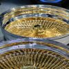 New 24x10" STAGGERED DISH 24KT GOLD & CHROME TRUE KNOCKOFF 208 SPOKE WIRE WHEELS SET FOUR (4) OFFSET - Image 13