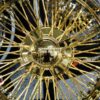 NEW 17 X 9" 24KT GOLD & CHROME DEEP DISH 72 SPOKE CROSS LACE KNOCKOFF WIRE WHEELS SET (4) WITH HARDWARE - Image 6